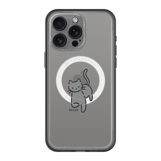 スリムプロテクションプレミアムケース with MagSafe［ オリジナル - CASEPLAYネコ - black ］