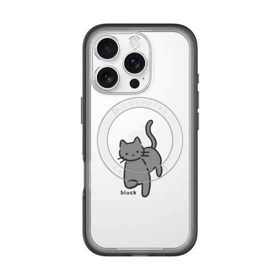 スリムプロテクションプレミアムケース with MagSafe［ オリジナル - CASEPLAYネコ - black ］