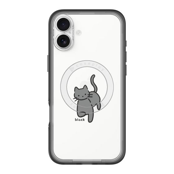 スリムプロテクションプレミアムケース with MagSafe［ オリジナル - CASEPLAYネコ - black ］