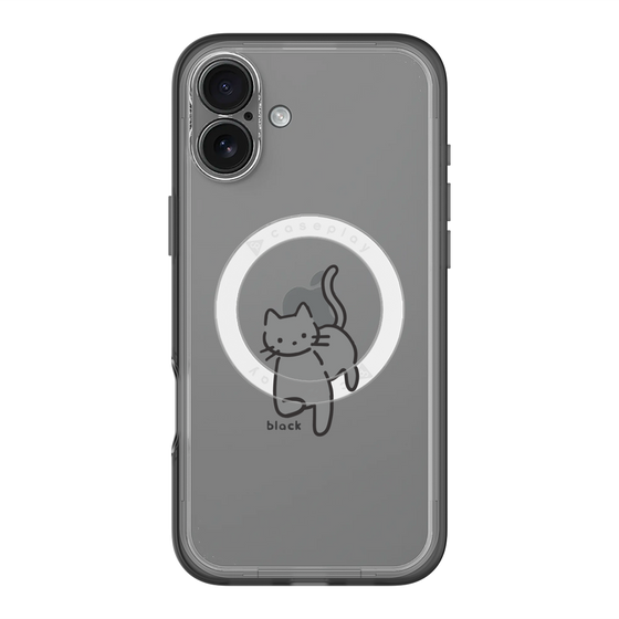 スリムプロテクションプレミアムケース with MagSafe［ オリジナル - CASEPLAYネコ - black ］