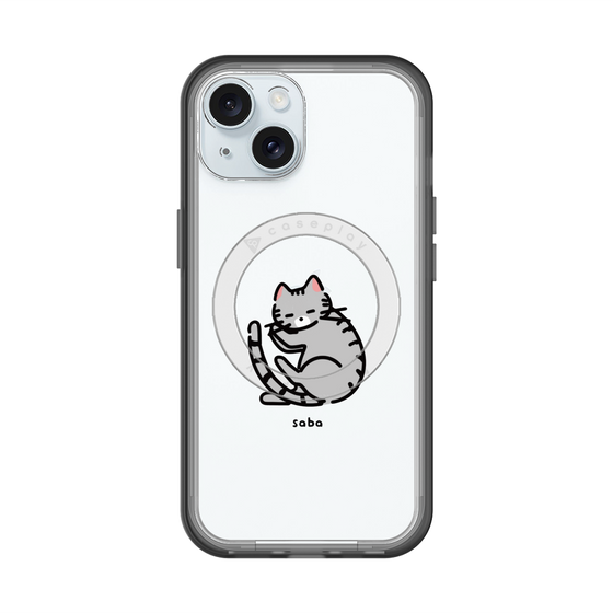 スリムプロテクションプレミアムケース with MagSafe［ オリジナル - CASEPLAYネコ - saba ］