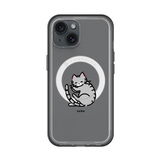 スリムプロテクションプレミアムケース with MagSafe［ オリジナル - CASEPLAYネコ - saba ］