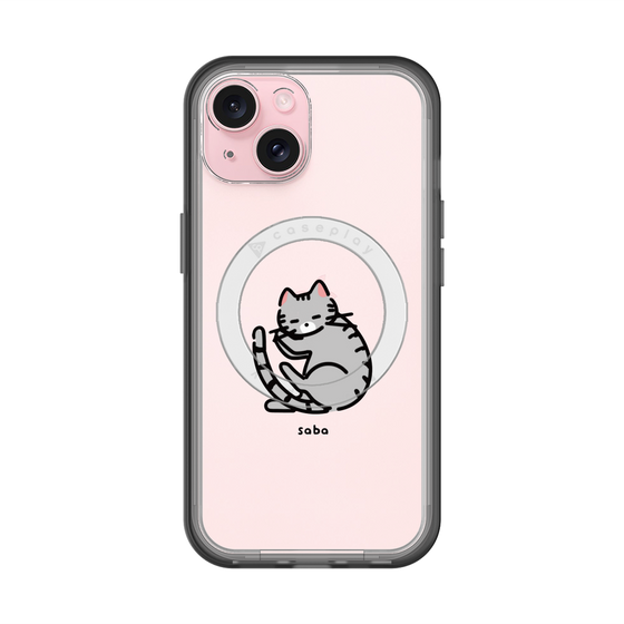 スリムプロテクションプレミアムケース with MagSafe［ オリジナル - CASEPLAYネコ - saba ］