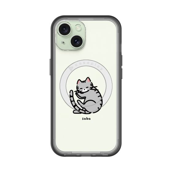 スリムプロテクションプレミアムケース with MagSafe［ オリジナル - CASEPLAYネコ - saba ］