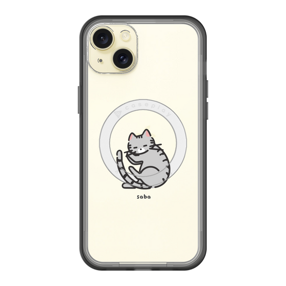 スリムプロテクションプレミアムケース with MagSafe［ オリジナル - CASEPLAYネコ - saba ］