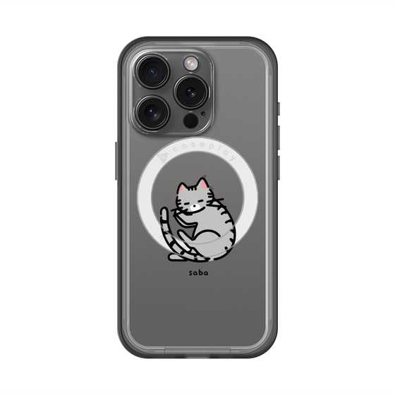 スリムプロテクションプレミアムケース with MagSafe［ オリジナル - CASEPLAYネコ - saba ］
