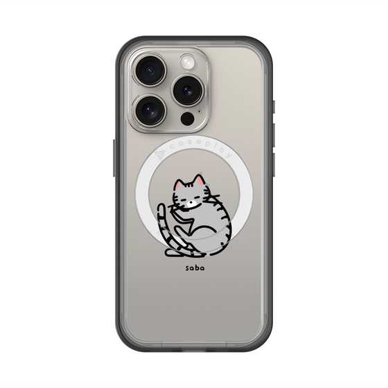 スリムプロテクションプレミアムケース with MagSafe［ オリジナル - CASEPLAYネコ - saba ］