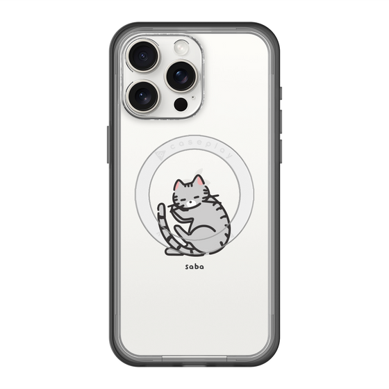 スリムプロテクションプレミアムケース with MagSafe［ オリジナル - CASEPLAYネコ - saba ］