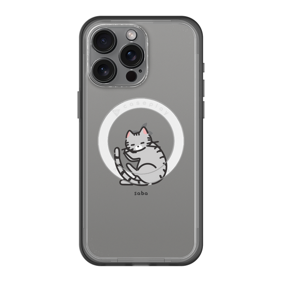スリムプロテクションプレミアムケース with MagSafe［ オリジナル - CASEPLAYネコ - saba ］