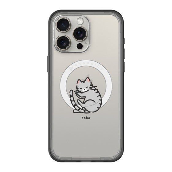 スリムプロテクションプレミアムケース with MagSafe［ オリジナル - CASEPLAYネコ - saba ］