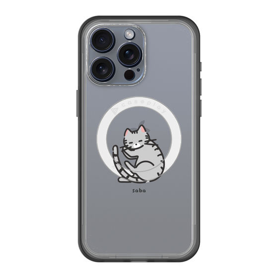 スリムプロテクションプレミアムケース with MagSafe［ オリジナル - CASEPLAYネコ - saba ］