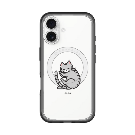スリムプロテクションプレミアムケース with MagSafe［ オリジナル - CASEPLAYネコ - saba ］