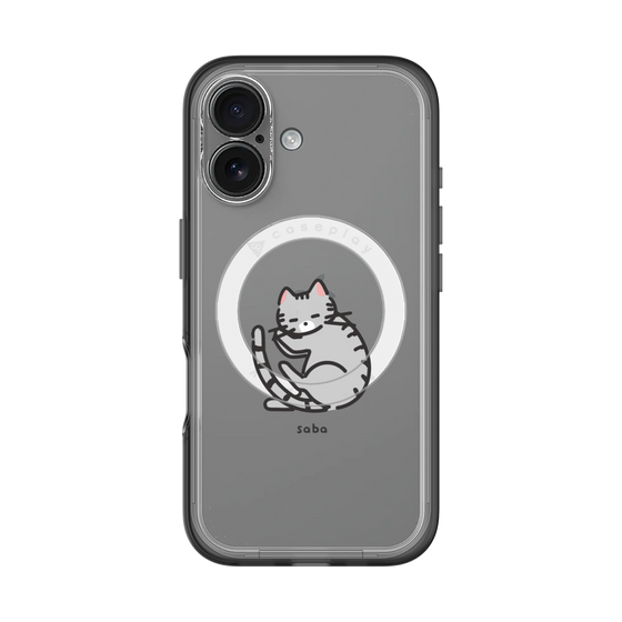 スリムプロテクションプレミアムケース with MagSafe［ オリジナル - CASEPLAYネコ - saba ］