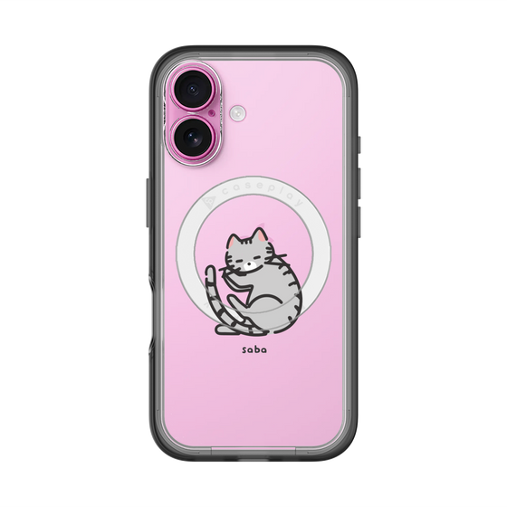 スリムプロテクションプレミアムケース with MagSafe［ オリジナル - CASEPLAYネコ - saba ］