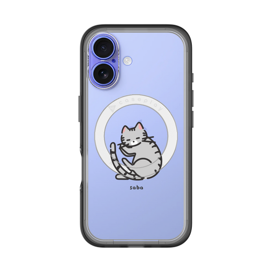 スリムプロテクションプレミアムケース with MagSafe［ オリジナル - CASEPLAYネコ - saba ］