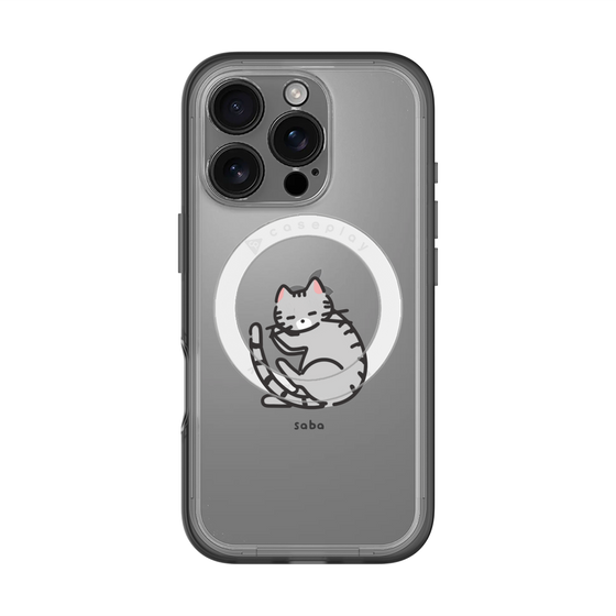 スリムプロテクションプレミアムケース with MagSafe［ オリジナル - CASEPLAYネコ - saba ］
