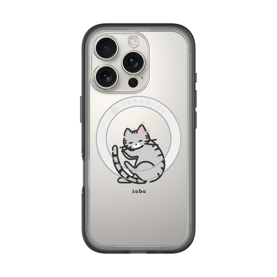 スリムプロテクションプレミアムケース with MagSafe［ オリジナル - CASEPLAYネコ - saba ］