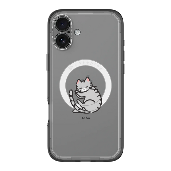 スリムプロテクションプレミアムケース with MagSafe［ オリジナル - CASEPLAYネコ - saba ］