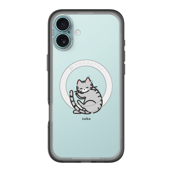 スリムプロテクションプレミアムケース with MagSafe［ オリジナル - CASEPLAYネコ - saba ］
