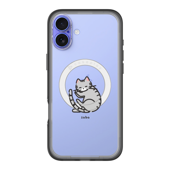 スリムプロテクションプレミアムケース with MagSafe［ オリジナル - CASEPLAYネコ - saba ］