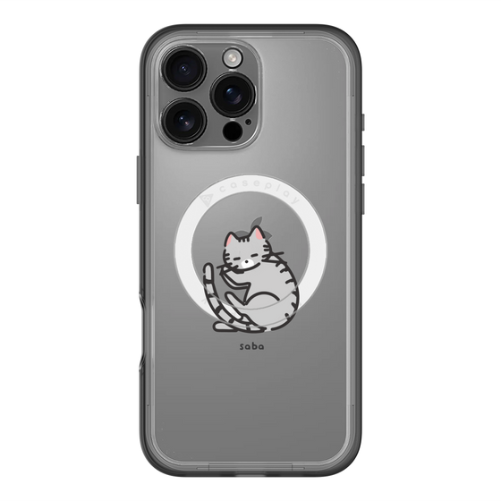スリムプロテクションプレミアムケース with MagSafe［ オリジナル - CASEPLAYネコ - saba ］