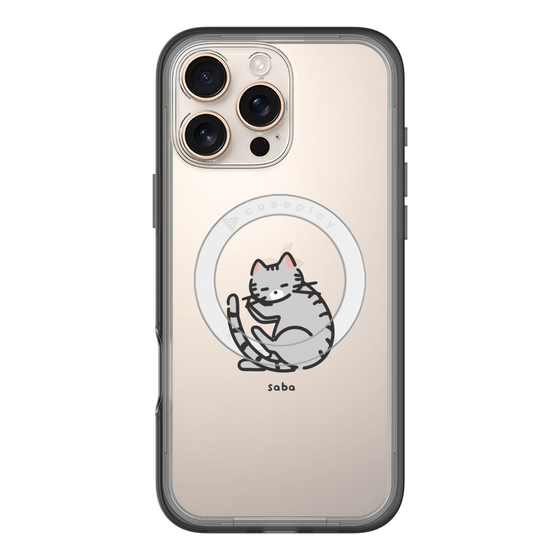 スリムプロテクションプレミアムケース with MagSafe［ オリジナル - CASEPLAYネコ - saba ］