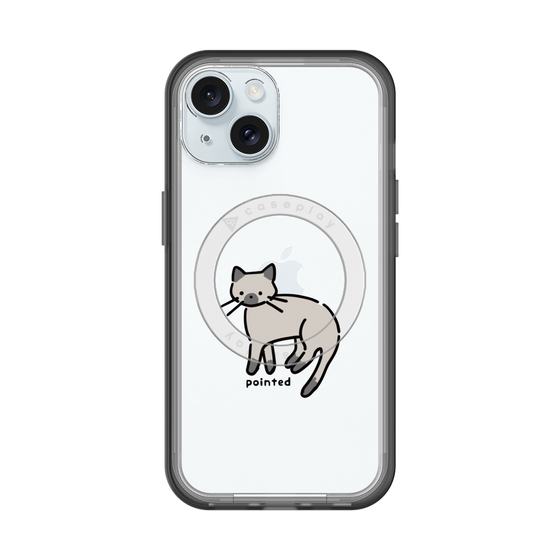 スリムプロテクションプレミアムケース with MagSafe［ オリジナル - CASEPLAYネコ - pointed ］