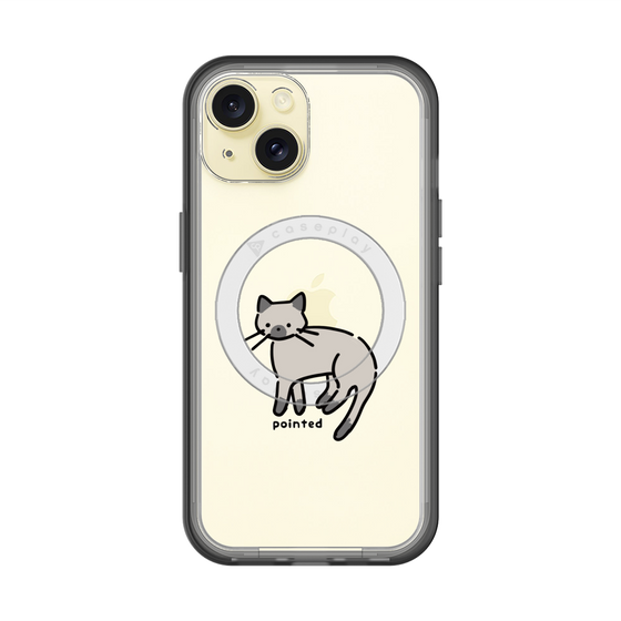 スリムプロテクションプレミアムケース with MagSafe［ オリジナル - CASEPLAYネコ - pointed ］