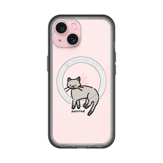 スリムプロテクションプレミアムケース with MagSafe［ オリジナル - CASEPLAYネコ - pointed ］