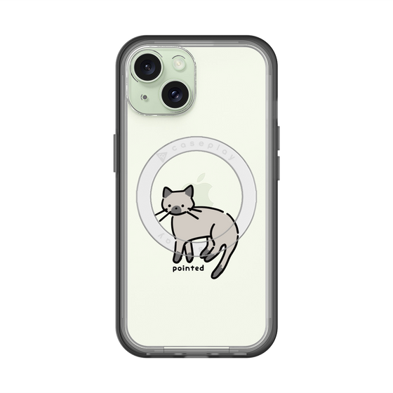 スリムプロテクションプレミアムケース with MagSafe［ オリジナル - CASEPLAYネコ - pointed ］