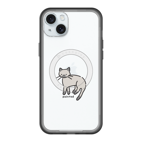 スリムプロテクションプレミアムケース with MagSafe［ オリジナル - CASEPLAYネコ - pointed ］