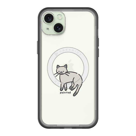 スリムプロテクションプレミアムケース with MagSafe［ オリジナル - CASEPLAYネコ - pointed ］