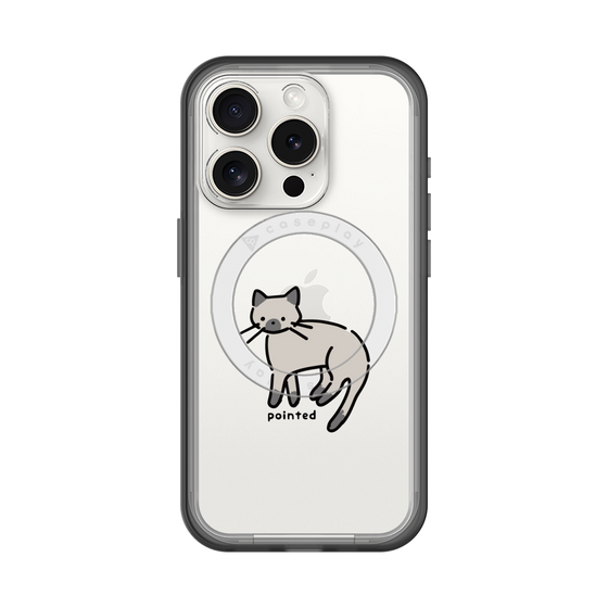 スリムプロテクションプレミアムケース with MagSafe［ オリジナル - CASEPLAYネコ - pointed ］