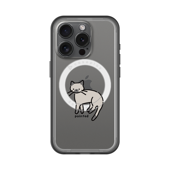 スリムプロテクションプレミアムケース with MagSafe［ オリジナル - CASEPLAYネコ - pointed ］