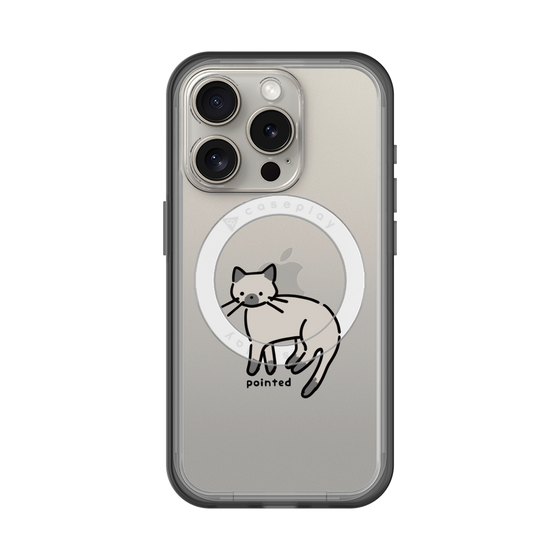 スリムプロテクションプレミアムケース with MagSafe［ オリジナル - CASEPLAYネコ - pointed ］