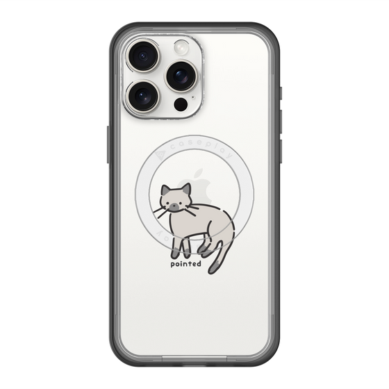 スリムプロテクションプレミアムケース with MagSafe［ オリジナル - CASEPLAYネコ - pointed ］