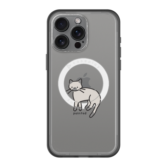 スリムプロテクションプレミアムケース with MagSafe［ オリジナル - CASEPLAYネコ - pointed ］