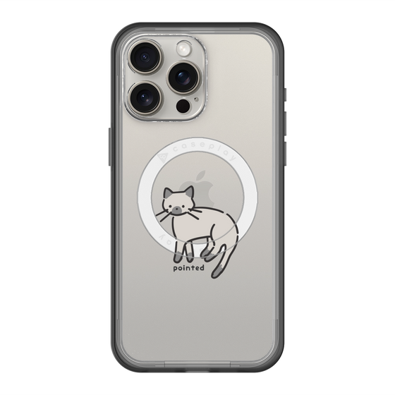 スリムプロテクションプレミアムケース with MagSafe［ オリジナル - CASEPLAYネコ - pointed ］