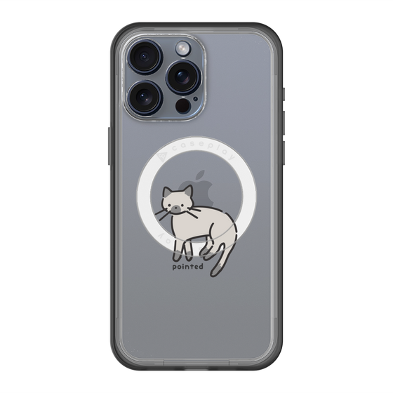 スリムプロテクションプレミアムケース with MagSafe［ オリジナル - CASEPLAYネコ - pointed ］