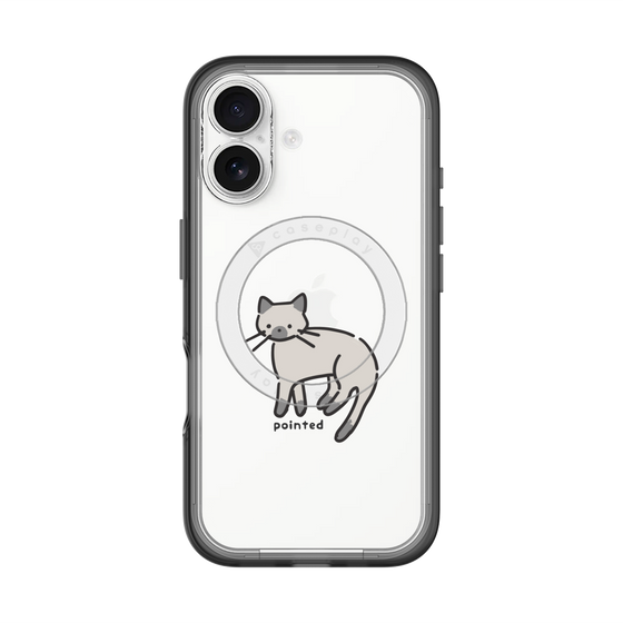 スリムプロテクションプレミアムケース with MagSafe［ オリジナル - CASEPLAYネコ - pointed ］