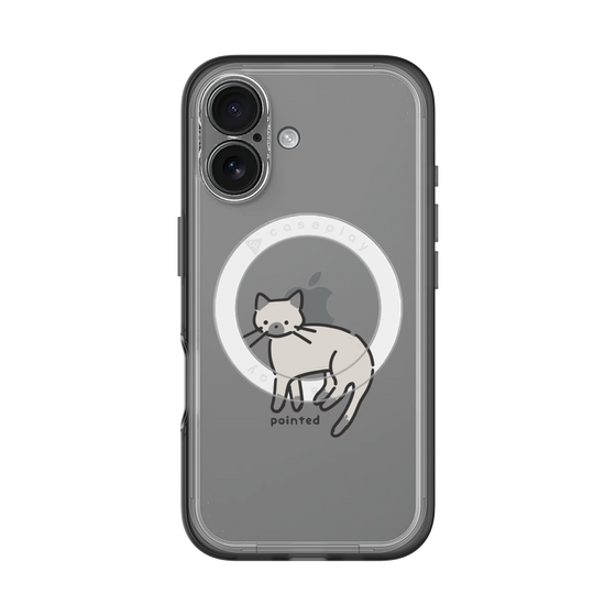 スリムプロテクションプレミアムケース with MagSafe［ オリジナル - CASEPLAYネコ - pointed ］