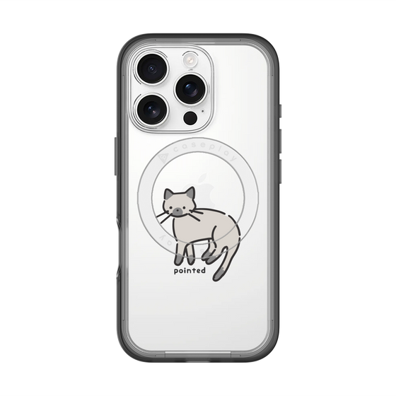 スリムプロテクションプレミアムケース with MagSafe［ オリジナル - CASEPLAYネコ - pointed ］