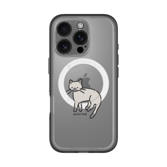 スリムプロテクションプレミアムケース with MagSafe［ オリジナル - CASEPLAYネコ - pointed ］