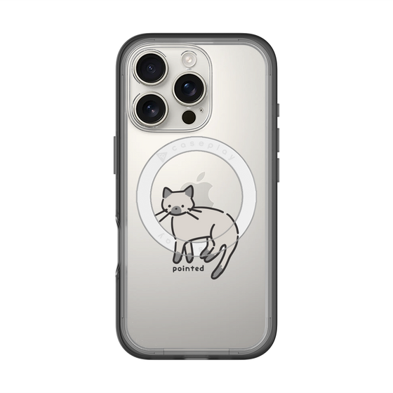 スリムプロテクションプレミアムケース with MagSafe［ オリジナル - CASEPLAYネコ - pointed ］