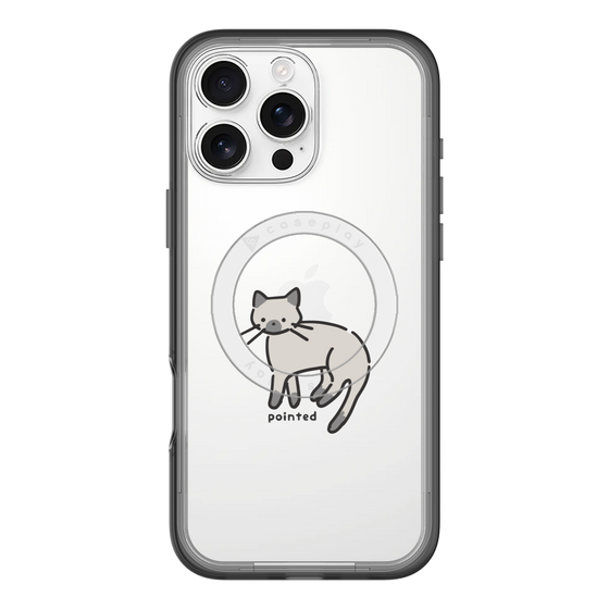 スリムプロテクションプレミアムケース with MagSafe［ オリジナル - CASEPLAYネコ - pointed ］