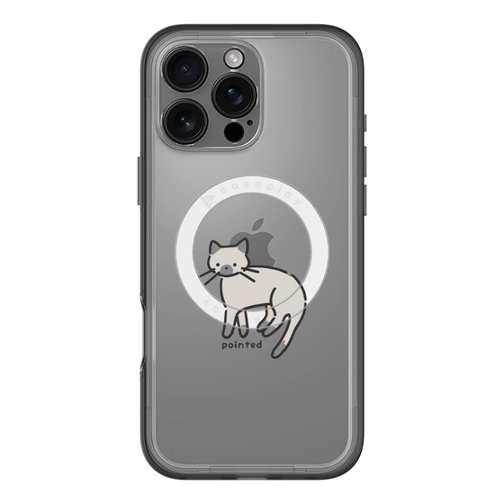 スリムプロテクションプレミアムケース with MagSafe［ オリジナル - CASEPLAYネコ - pointed ］