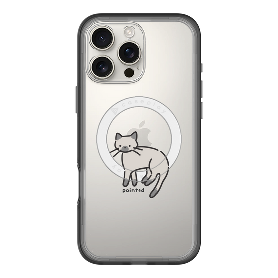 スリムプロテクションプレミアムケース with MagSafe［ オリジナル - CASEPLAYネコ - pointed ］
