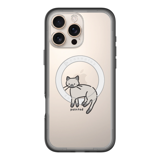 スリムプロテクションプレミアムケース with MagSafe［ オリジナル - CASEPLAYネコ - pointed ］