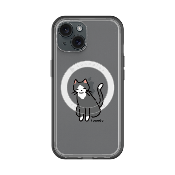 スリムプロテクションプレミアムケース with MagSafe［ オリジナル - CASEPLAYネコ - tuxedo ］