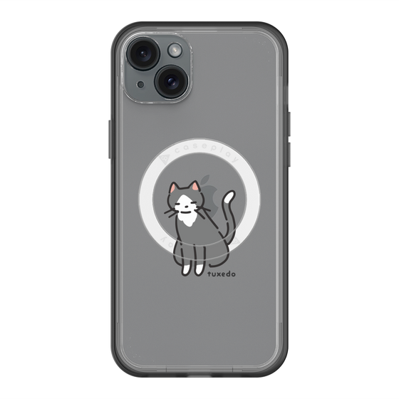 スリムプロテクションプレミアムケース with MagSafe［ オリジナル - CASEPLAYネコ - tuxedo ］